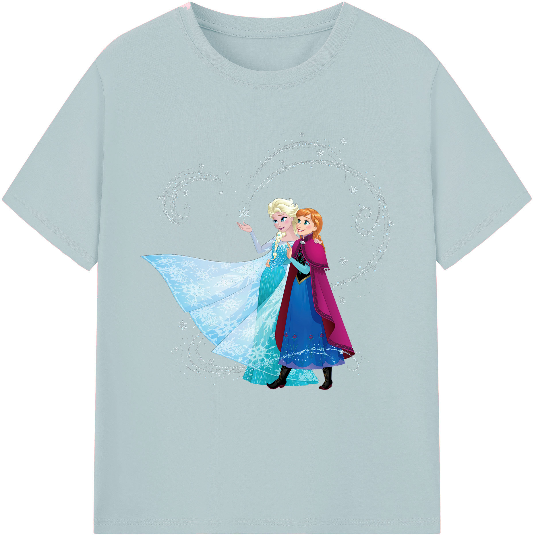 （画像用） アナと雪の女王 アンナ エルサ Frozen Anna Elsa 綿100％半袖Tシャツ（フロントプリント）